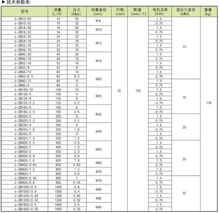 J-ZB系列柱塞式计量泵(图2)